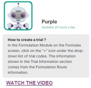 Purple, the Coptis Lab chatbot, now allows access to the Video Learning Center